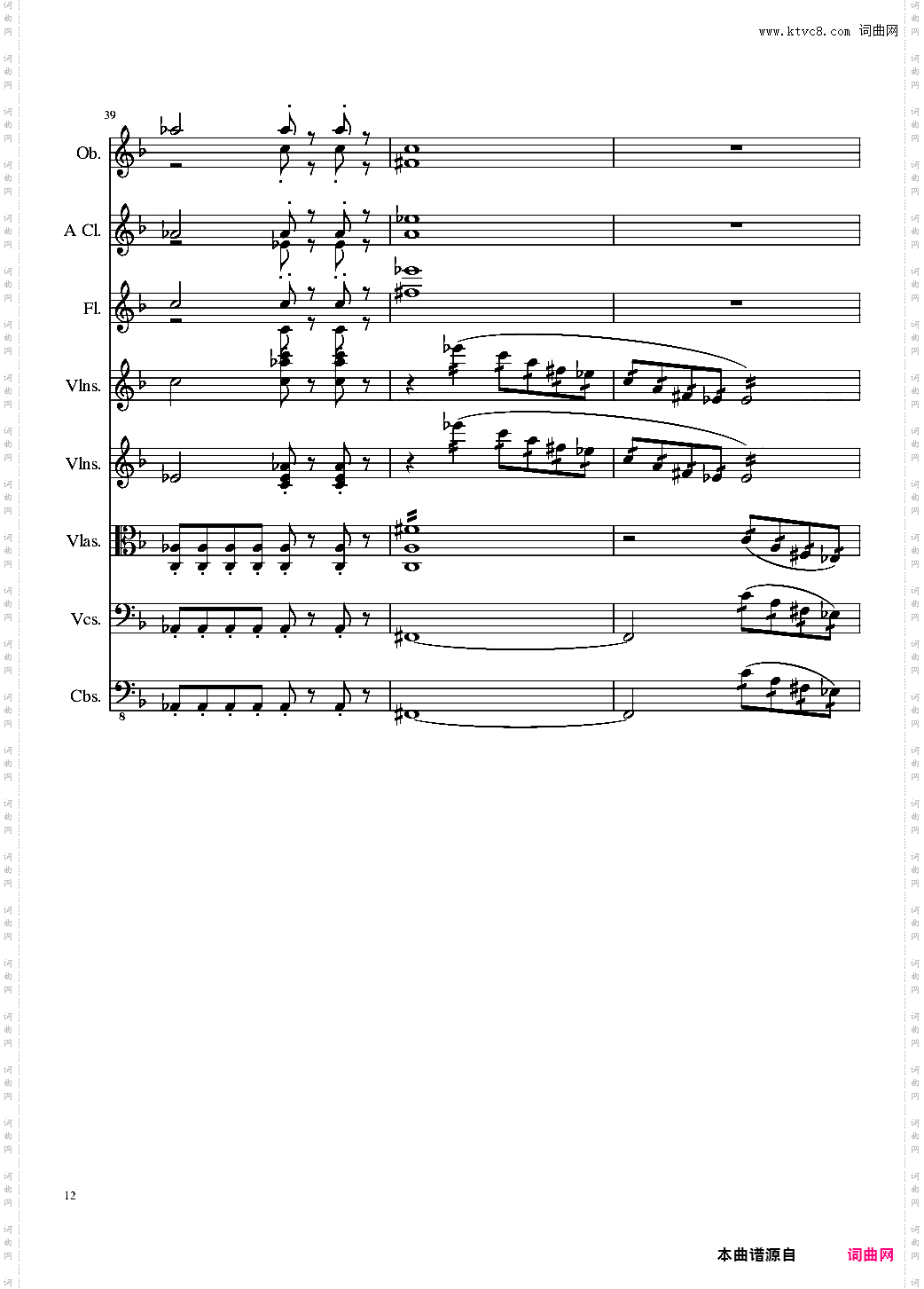 Sonata for strings,Oboes,Clinests and flutes, Op·84