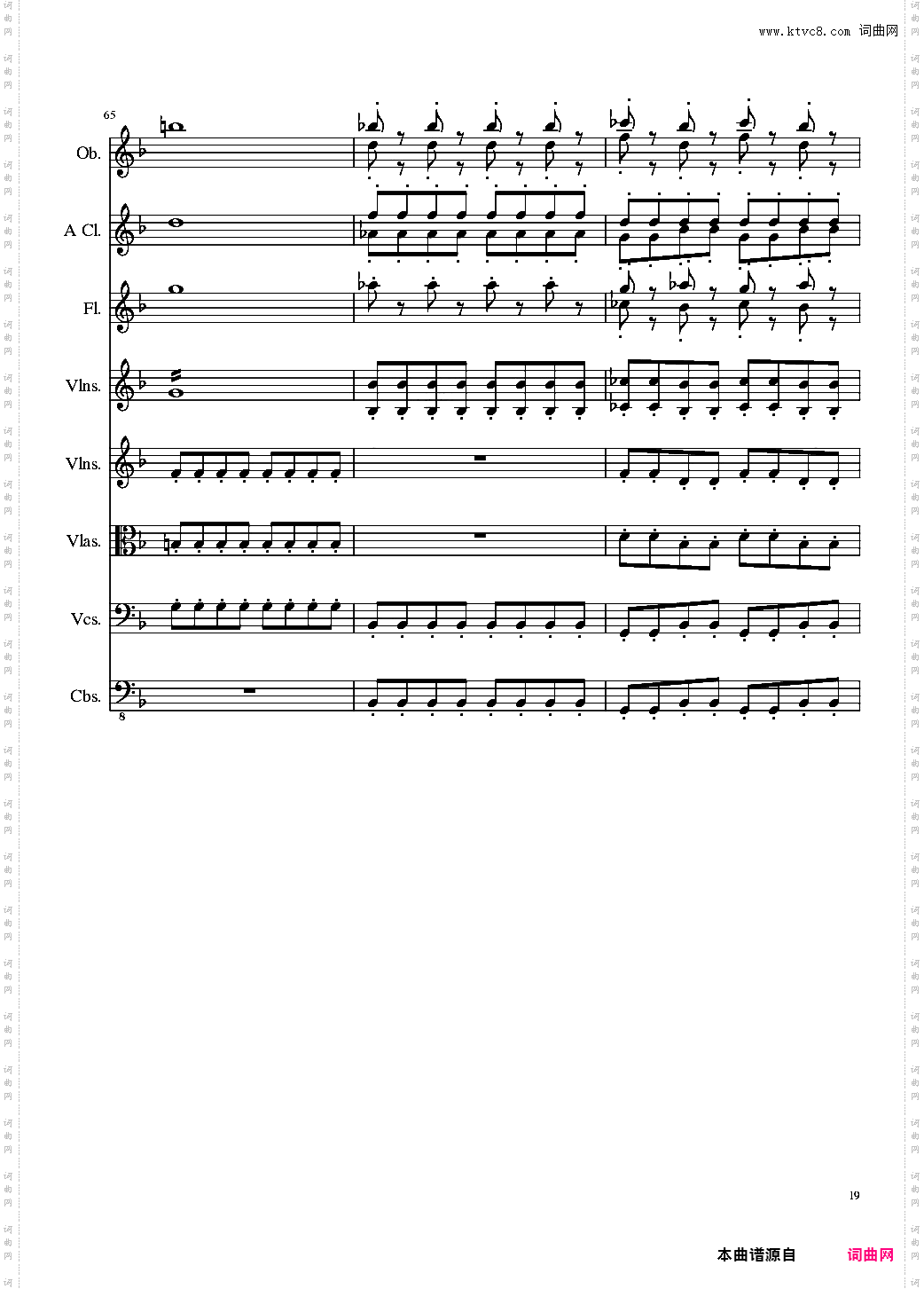 Sonata for strings,Oboes,Clinests and flutes, Op·84
