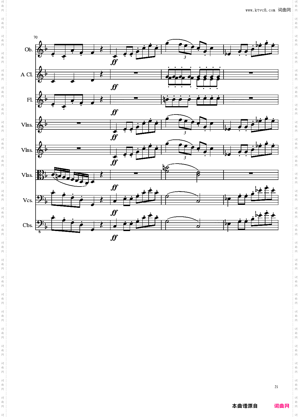 Sonata for strings,Oboes,Clinests and flutes, Op·84