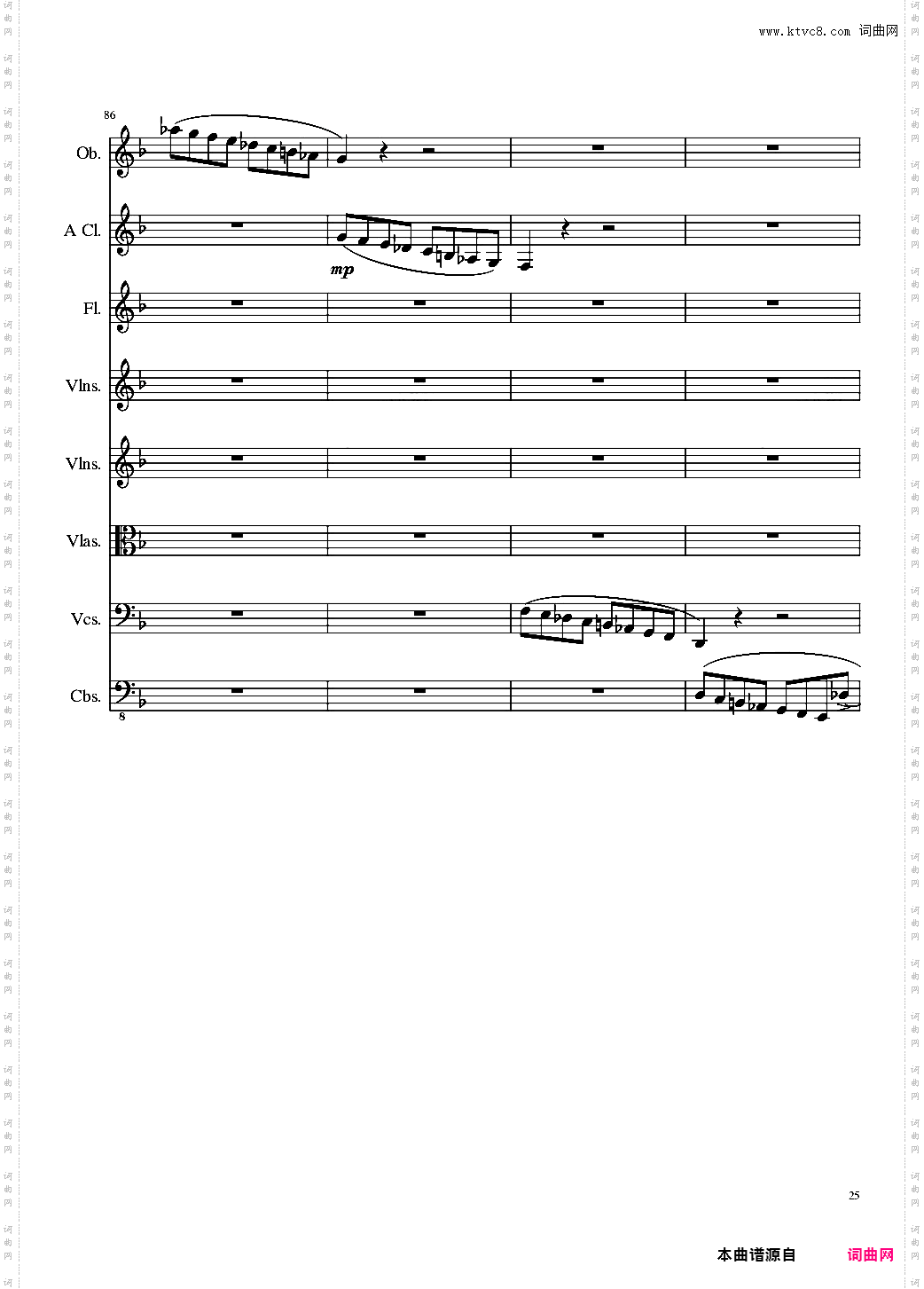 Sonata for strings,Oboes,Clinests and flutes, Op·84