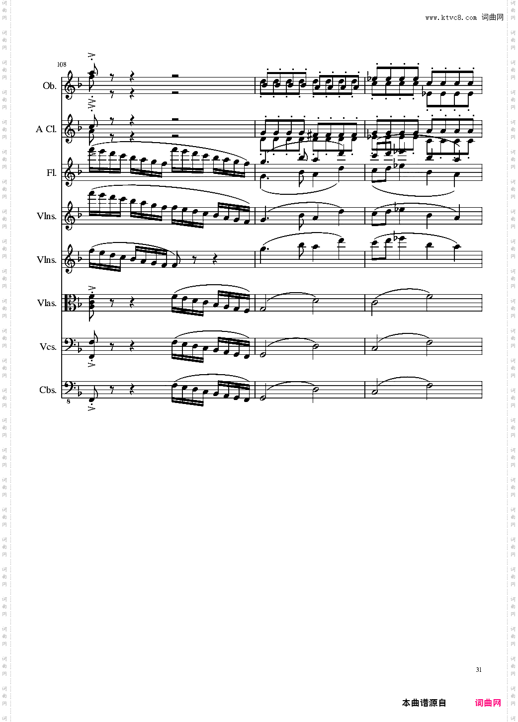 Sonata for strings,Oboes,Clinests and flutes, Op·84