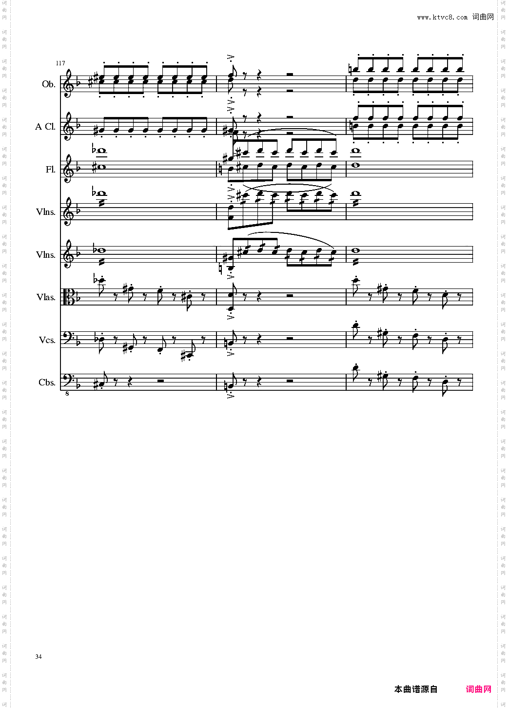 Sonata for strings,Oboes,Clinests and flutes, Op·84