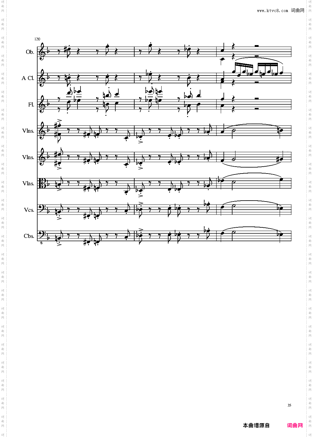 Sonata for strings,Oboes,Clinests and flutes, Op·84