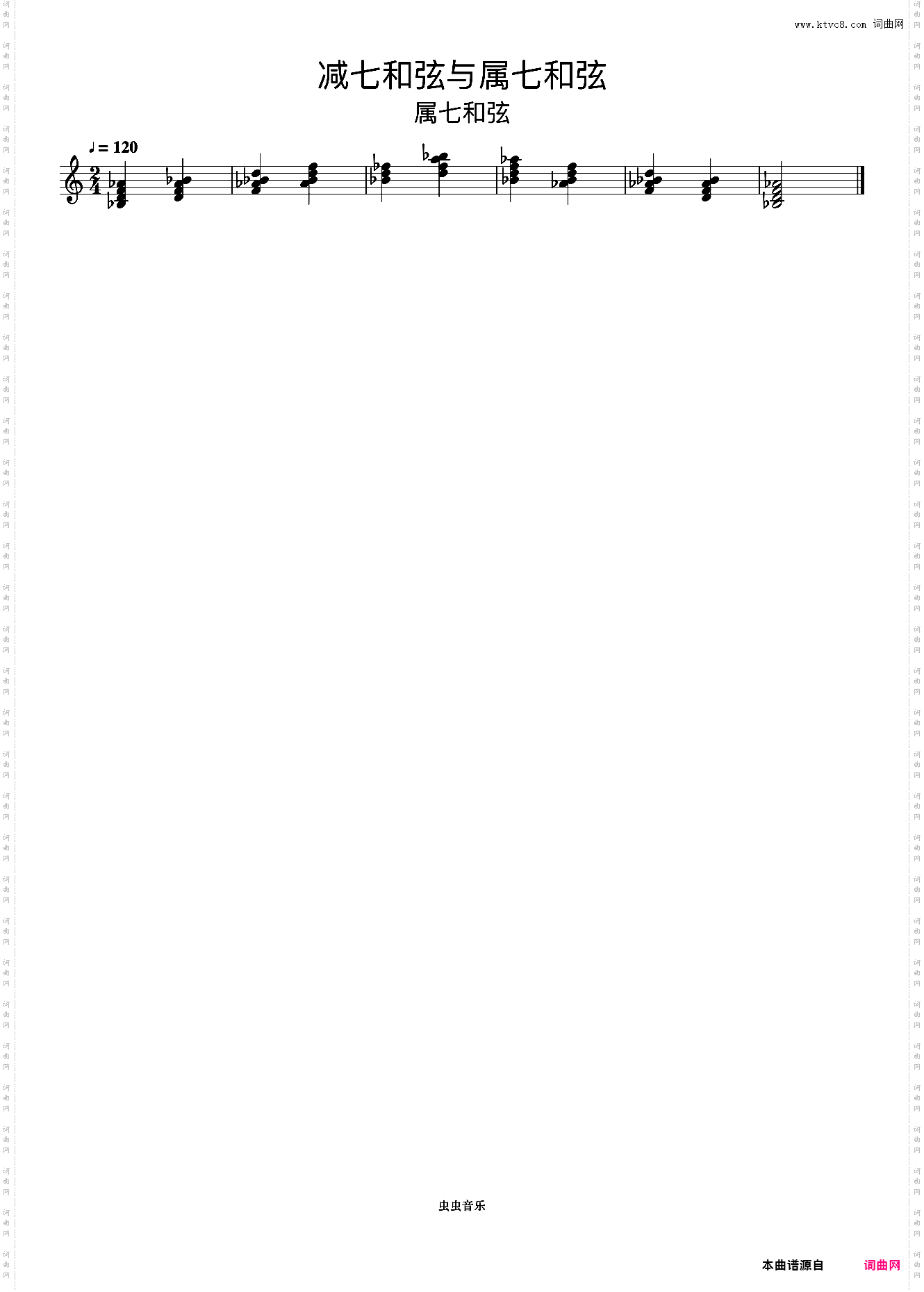 减七和弦与属七和弦23《什密特钢琴手指练习》