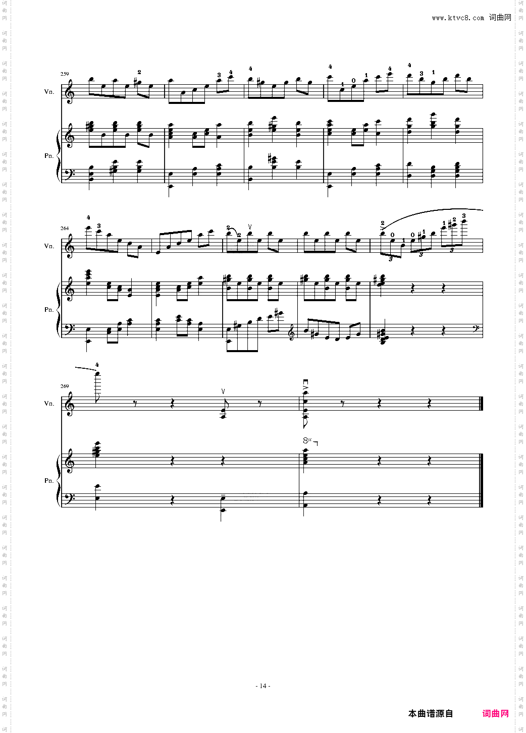 H14-A小调舞曲For Piano And Violin