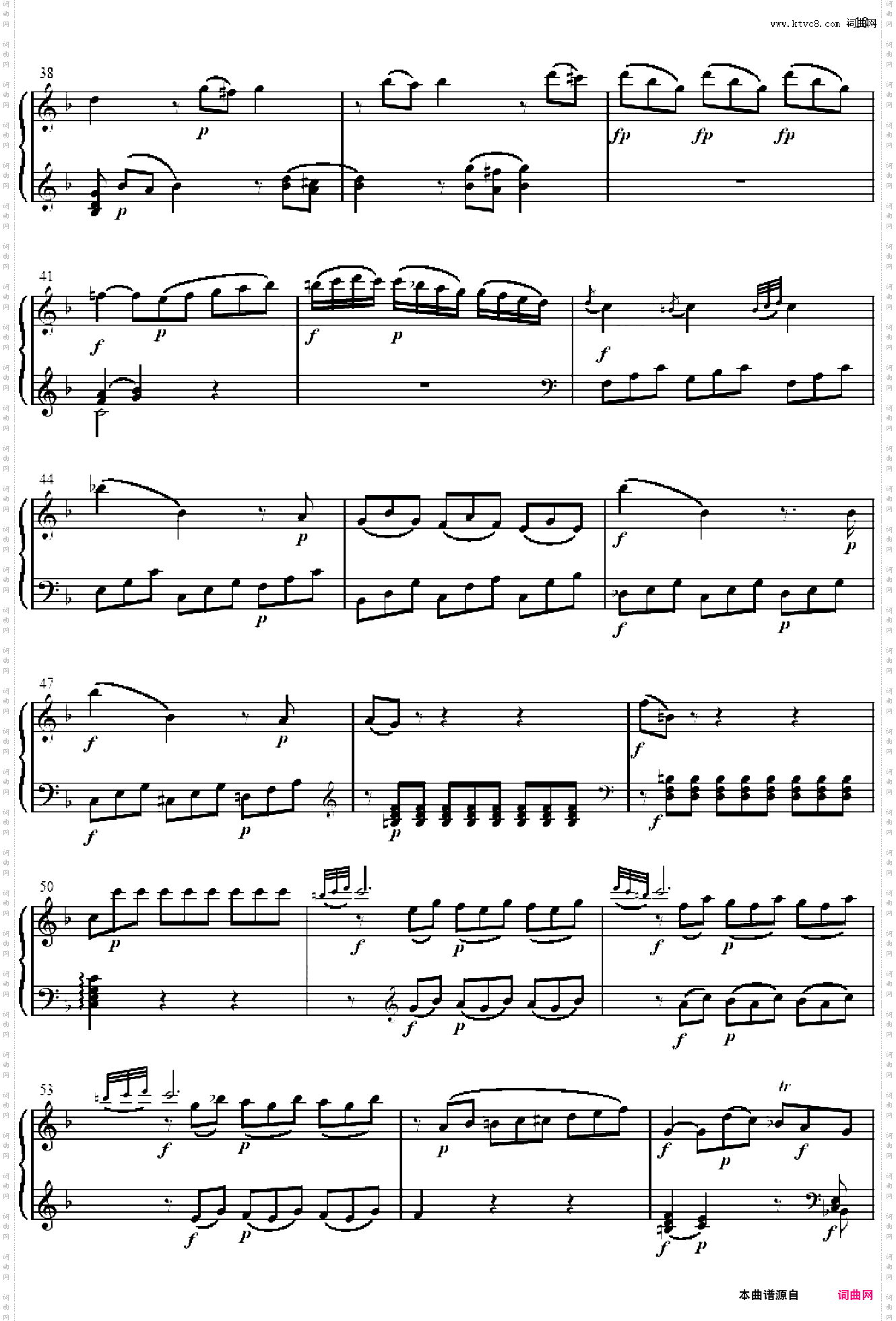 奏鸣曲 Sonatas K279 Mvt·2