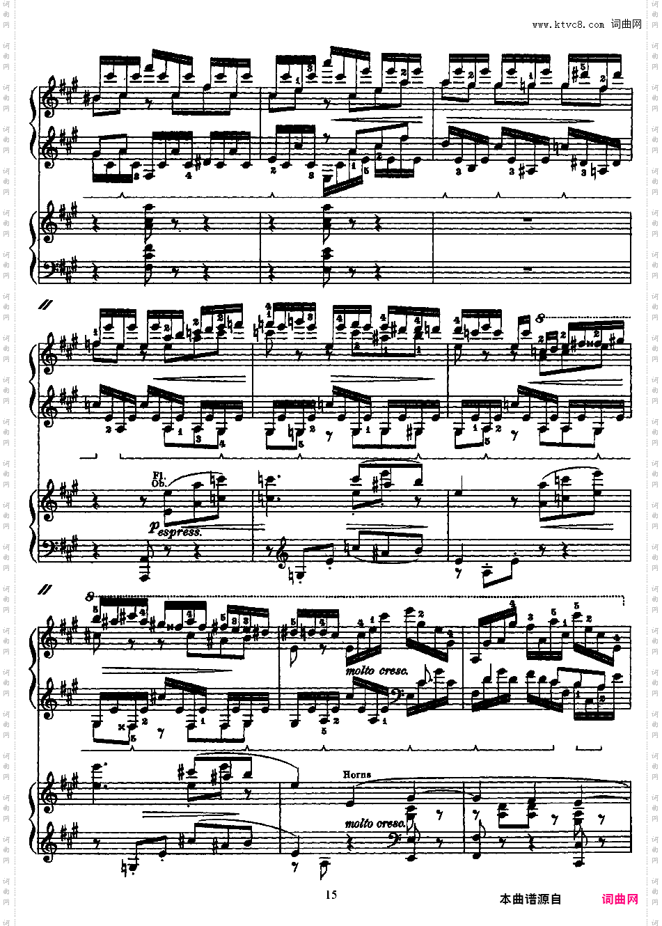 交响变奏曲 Variations Symphoniques - 为钢琴与乐队而作
