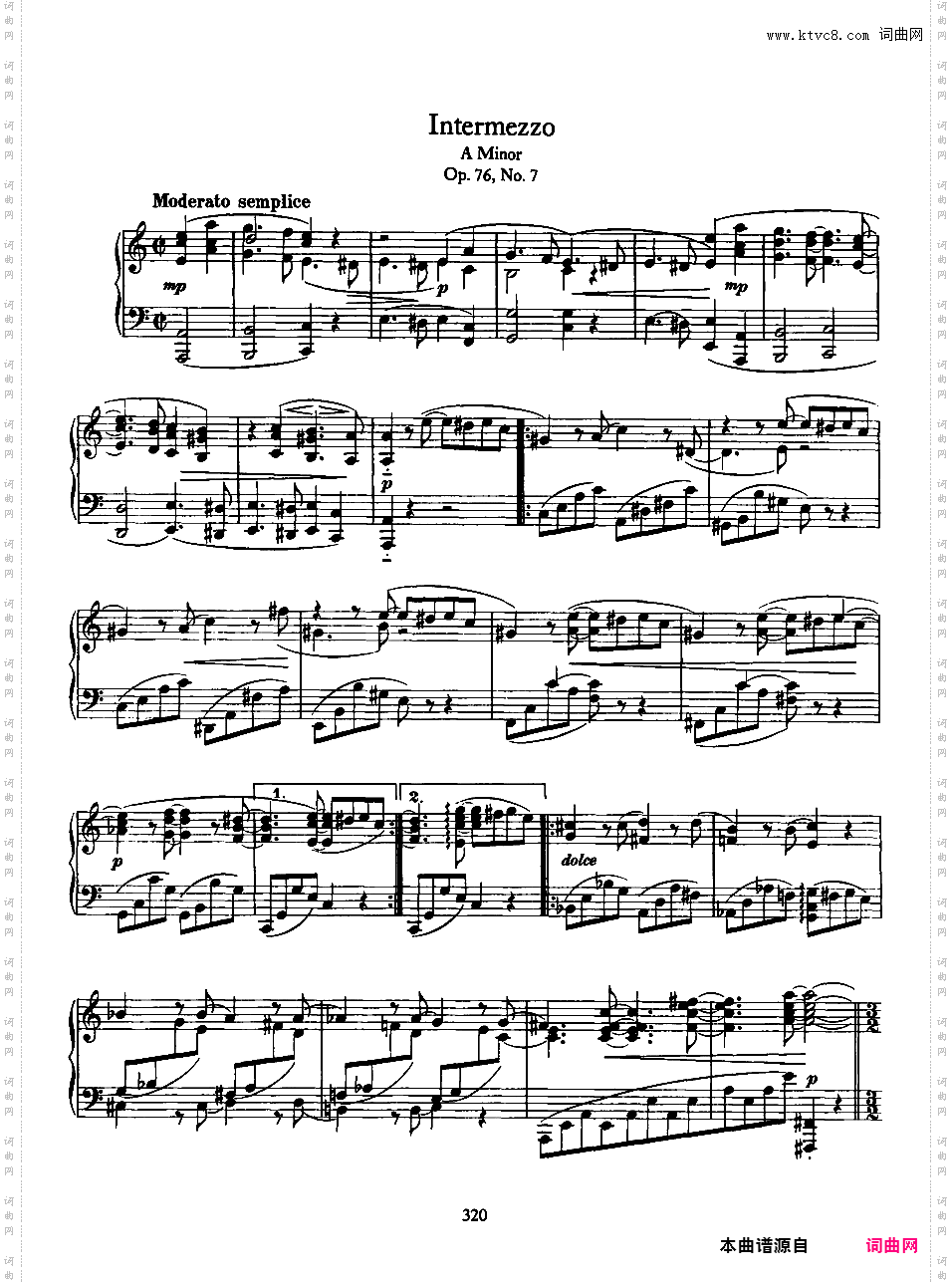 8首钢琴小品 8 Piano Pieces Op·76Brahms op076 8 Piano Pieces合集