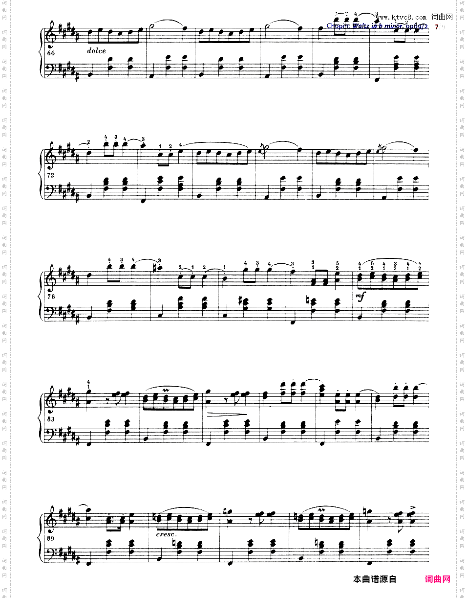 2首圆舞曲 Op·69Chopin op69n2 Waltz in b