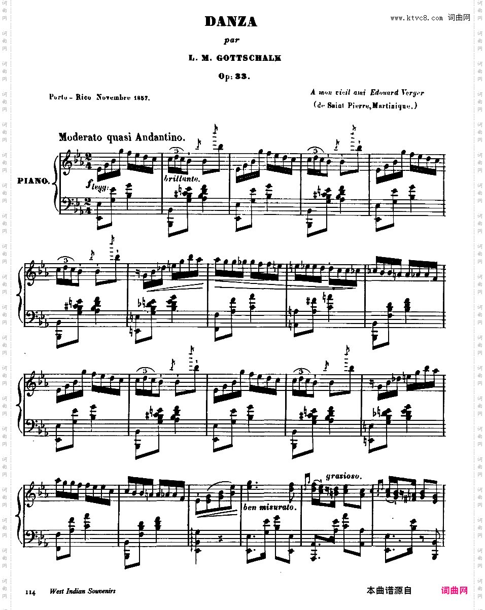 舞曲Danza op33Gottschalk 1857 op33 Danza