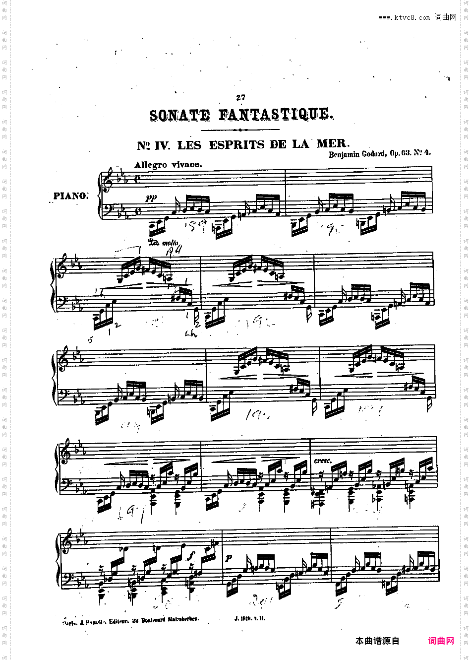 幻想奏鸣曲 Sonate Fantastique Op·63