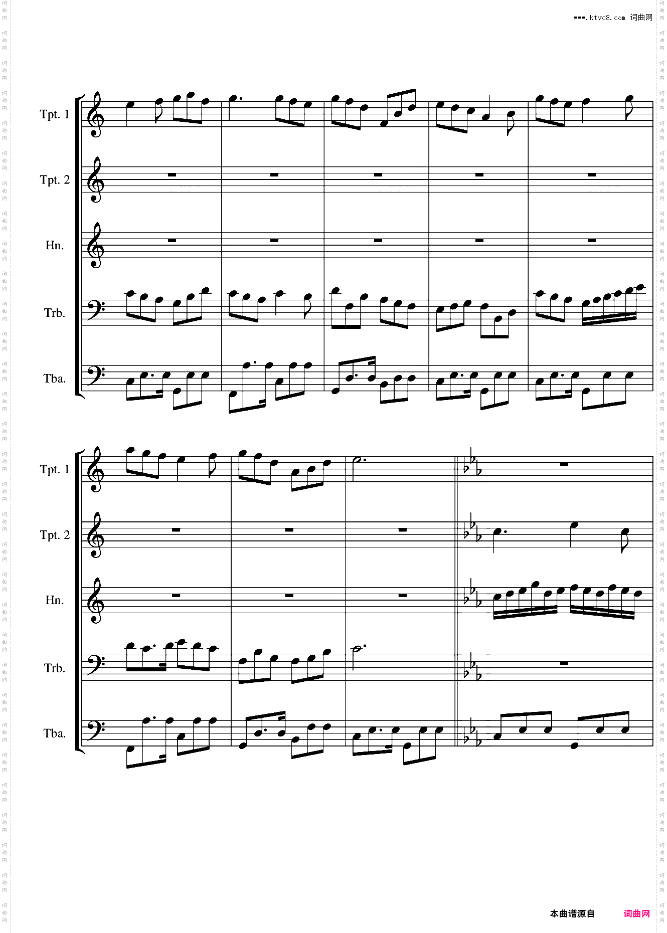 冬夜圆舞曲铜管乐五重奏