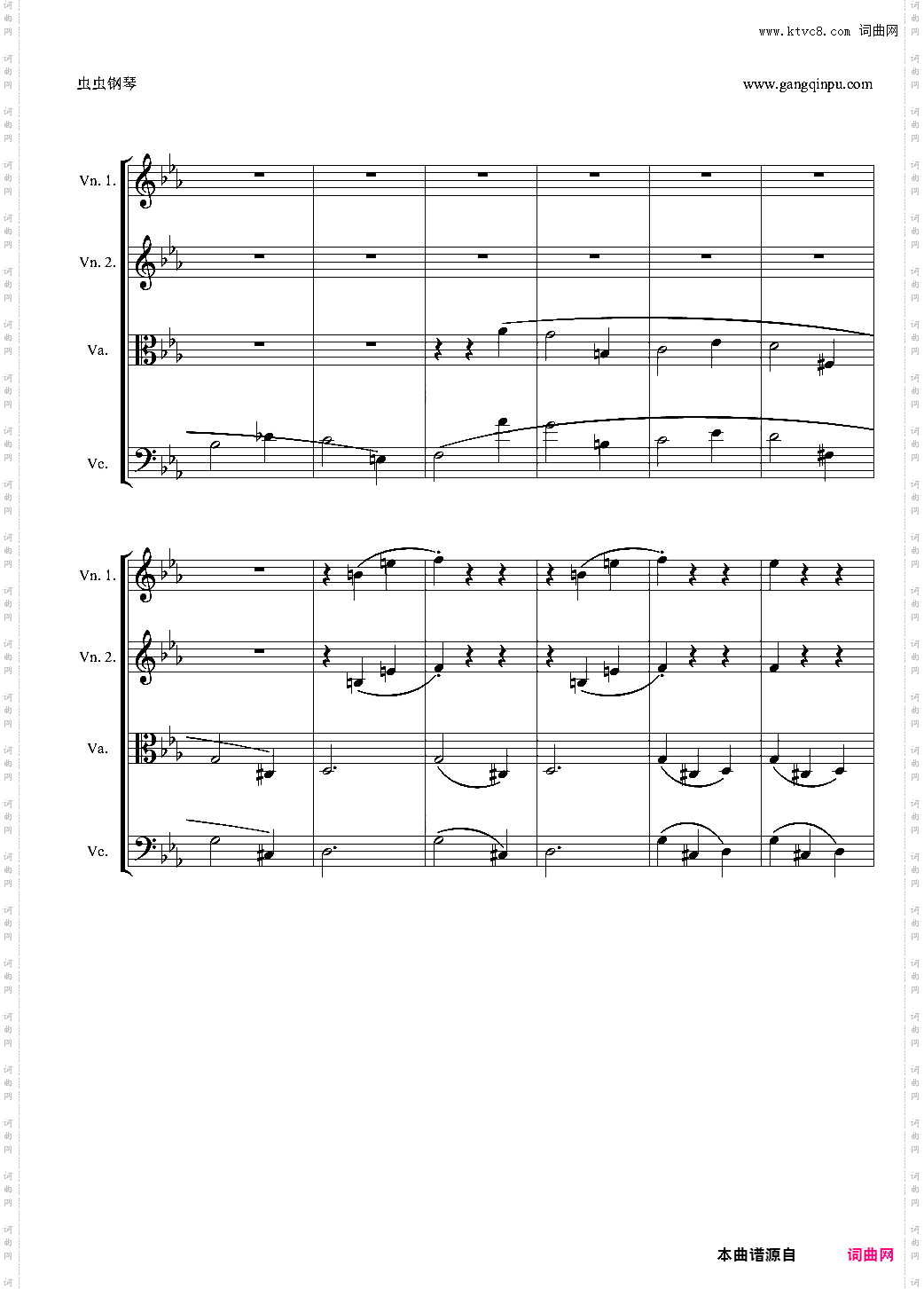 Symphony No·5 in C Minor 3rd String quartet