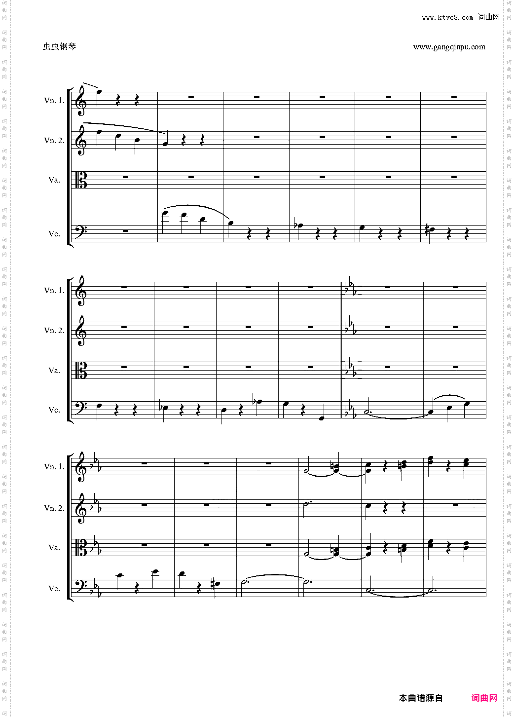 Symphony No·5 in C Minor 3rd String quartet