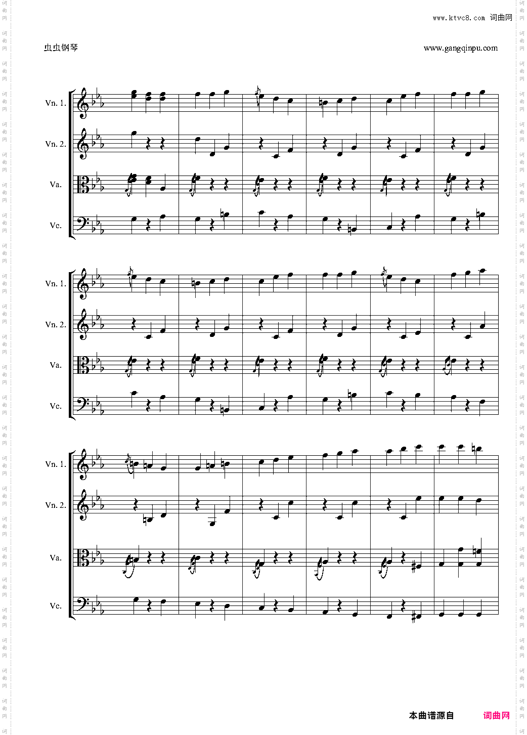 Symphony No·5 in C Minor 3rd String quartet