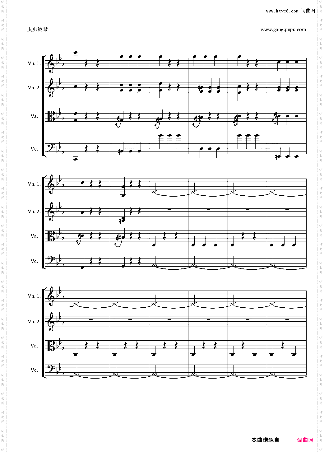 Symphony No·5 in C Minor 3rd String quartet