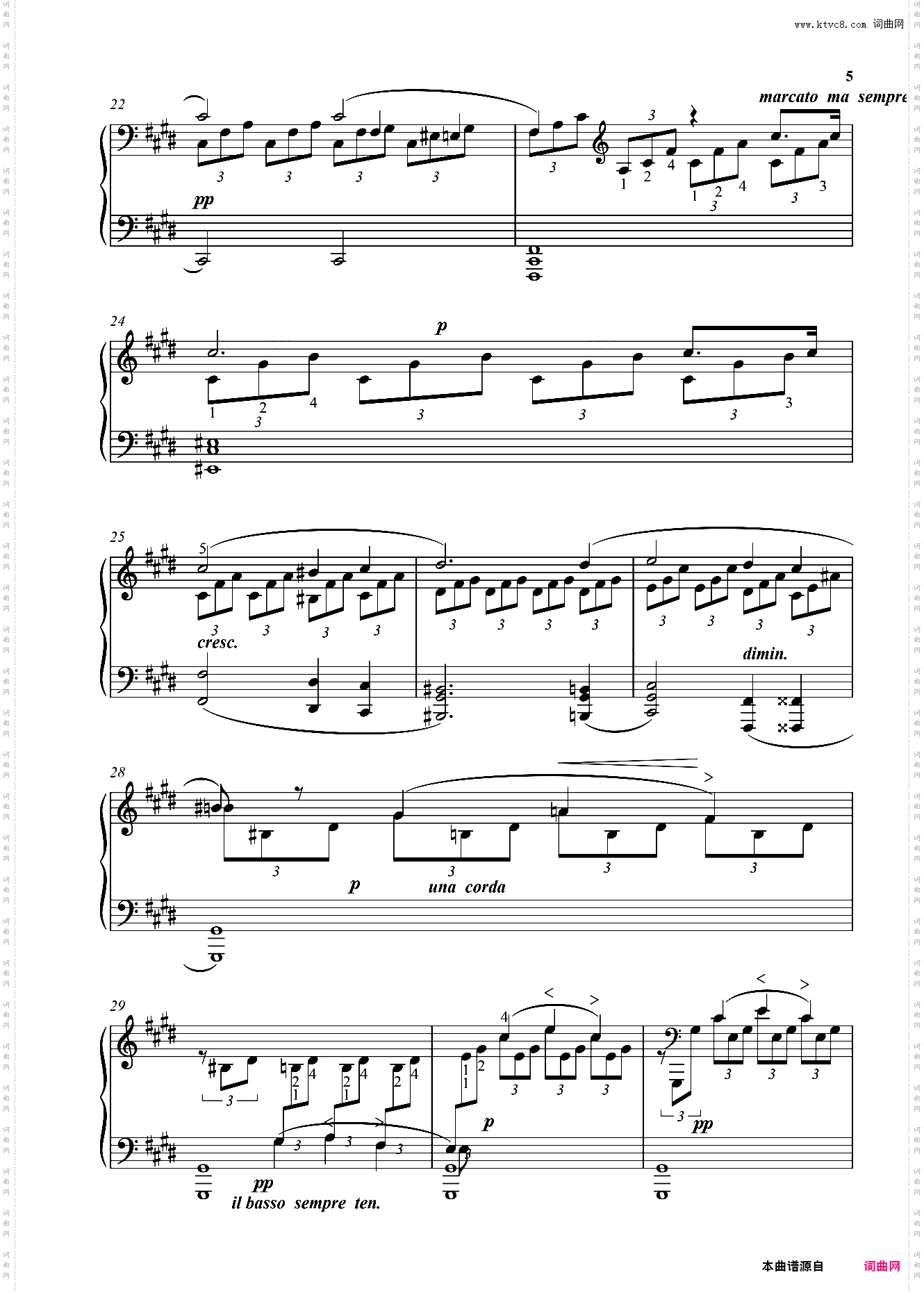 “月光”奏鸣曲第一乐章