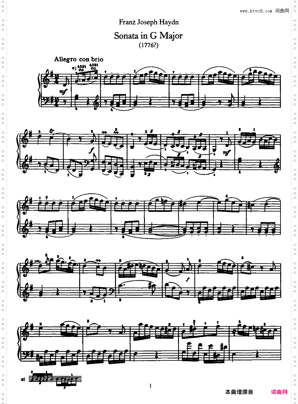 52首钢琴奏鸣曲 52 Piano SonatasPiano Sonata No 27 in G_NoRestriction