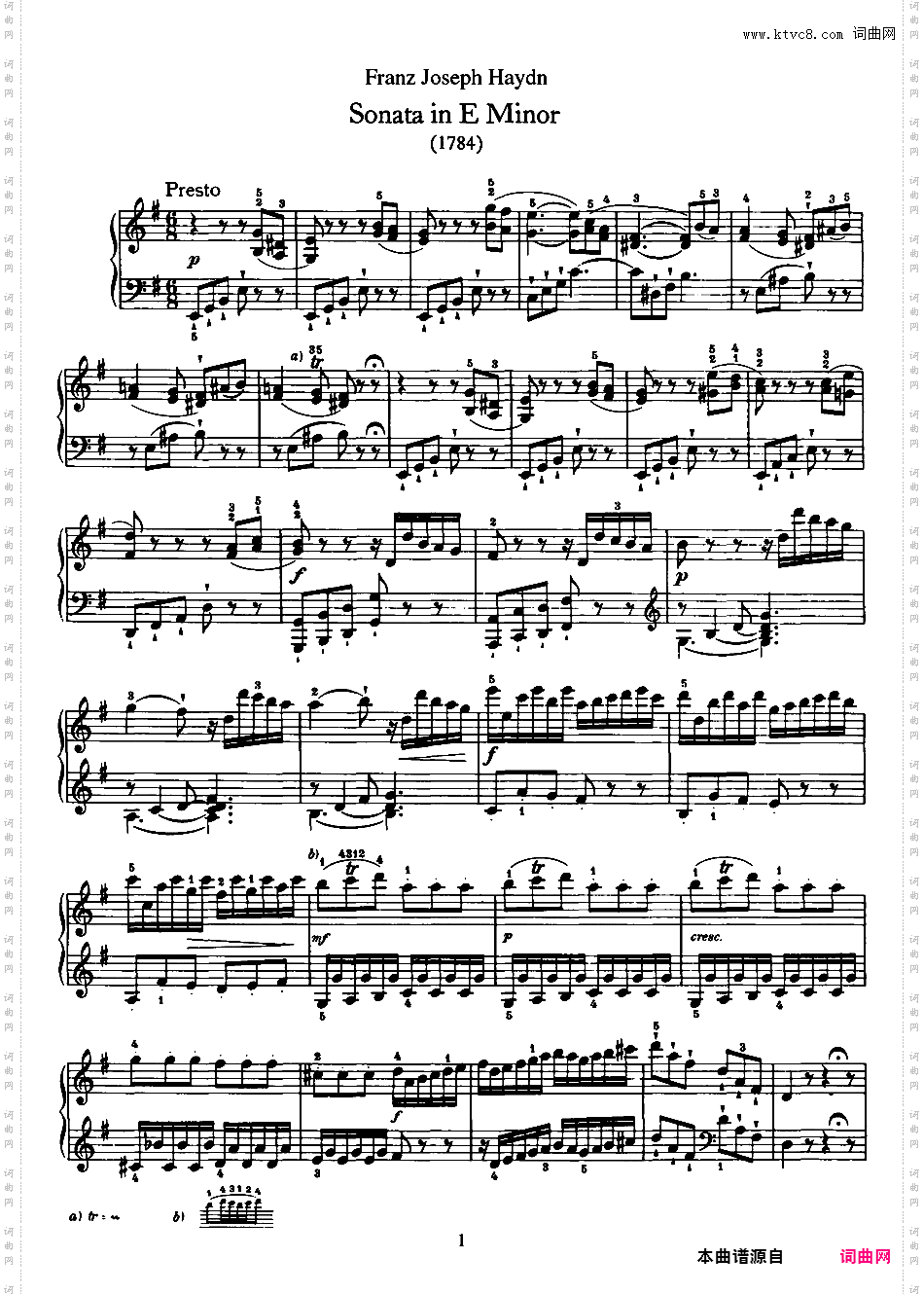 52首钢琴奏鸣曲 52 Piano SonatasPiano Sonata No 34 in e_NoRestriction