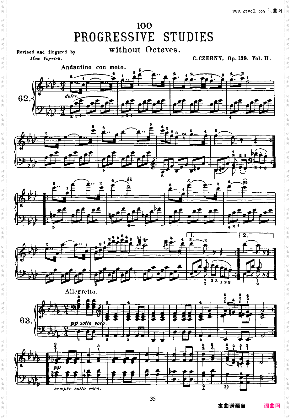 100首进阶练习曲 100 Progressive Studies Op·139Czerny-op139-100_Progressive_Studies_50-100