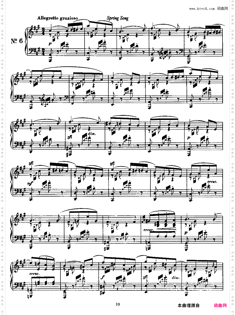 51首无词歌 Songs Without WordsMendelssohn op062 Songs Without Words第五集