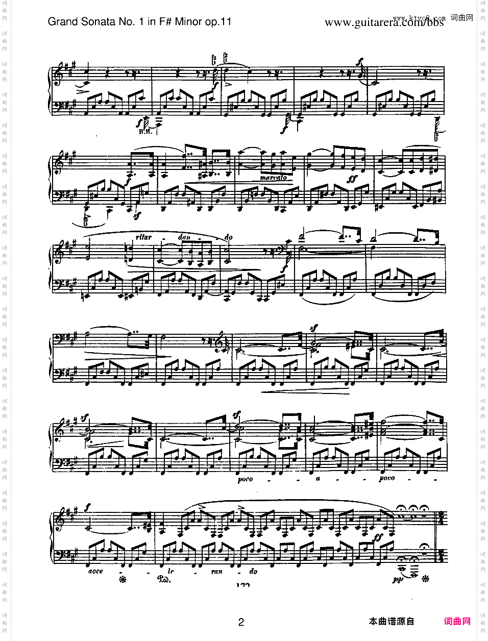 升f小调第一钢琴奏鸣曲 Piano Sonata No·1 In f-Sharp Minor Op·11