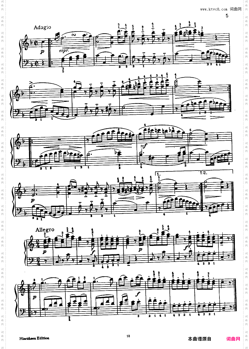 6首维也纳小奏鸣曲 6 Viennese Sonatinas K·439b