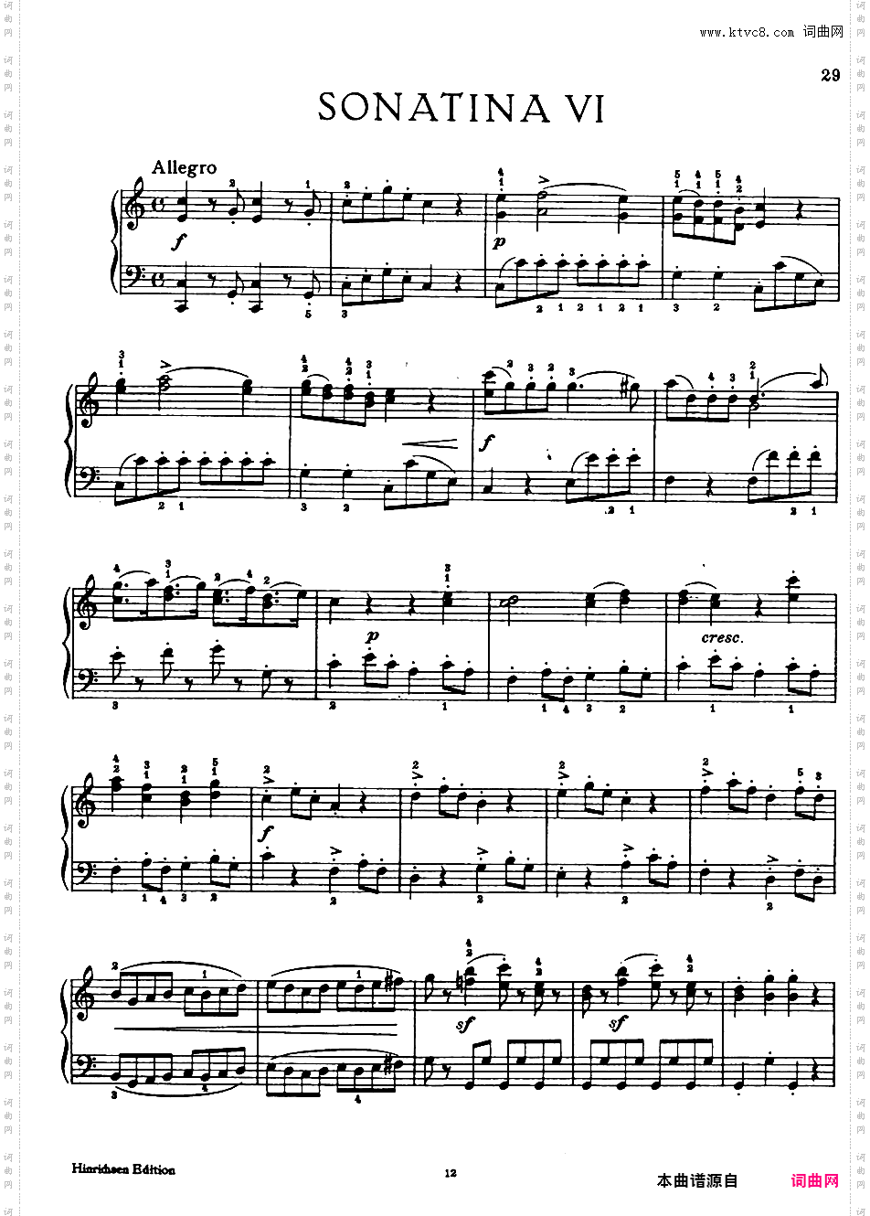 6首维也纳小奏鸣曲 6 Viennese Sonatinas K·439b