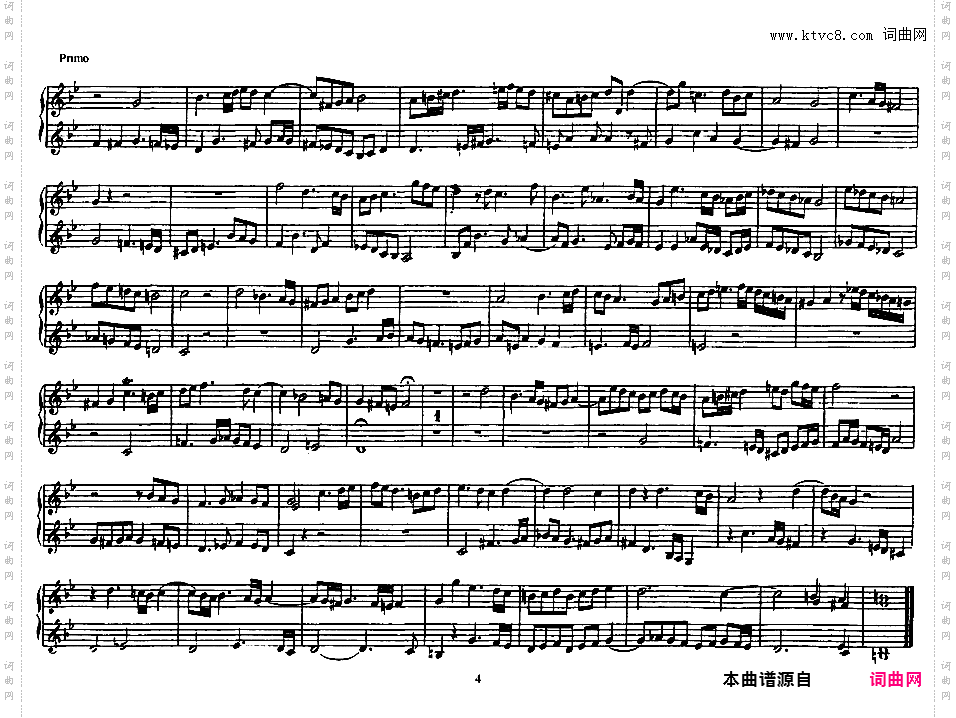 g小调赋格 Fugue in g Minor K·401/375eMozart K401 Fugue in g 四手联弹