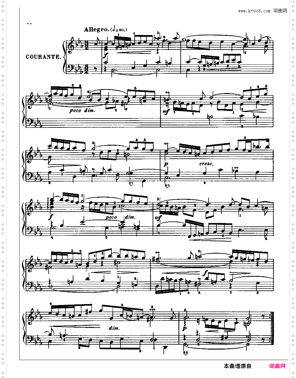 6首帕蒂塔德国组曲 Six Partitas BWV 825-830Partita No 2