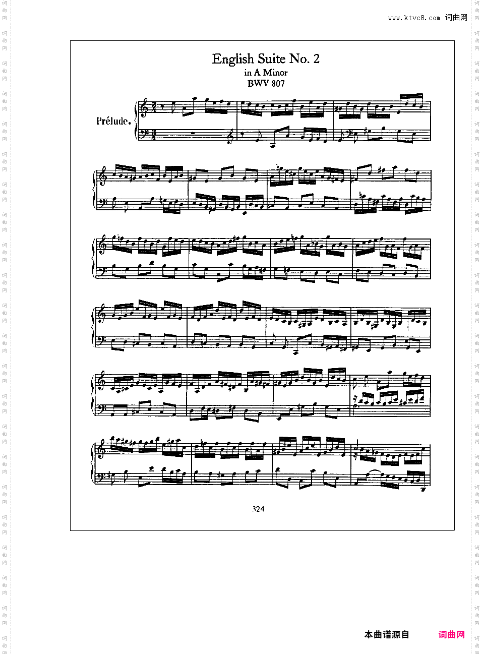 英国组曲 English Suites BWV 806-811English Suite No 2 in a, BWV 807