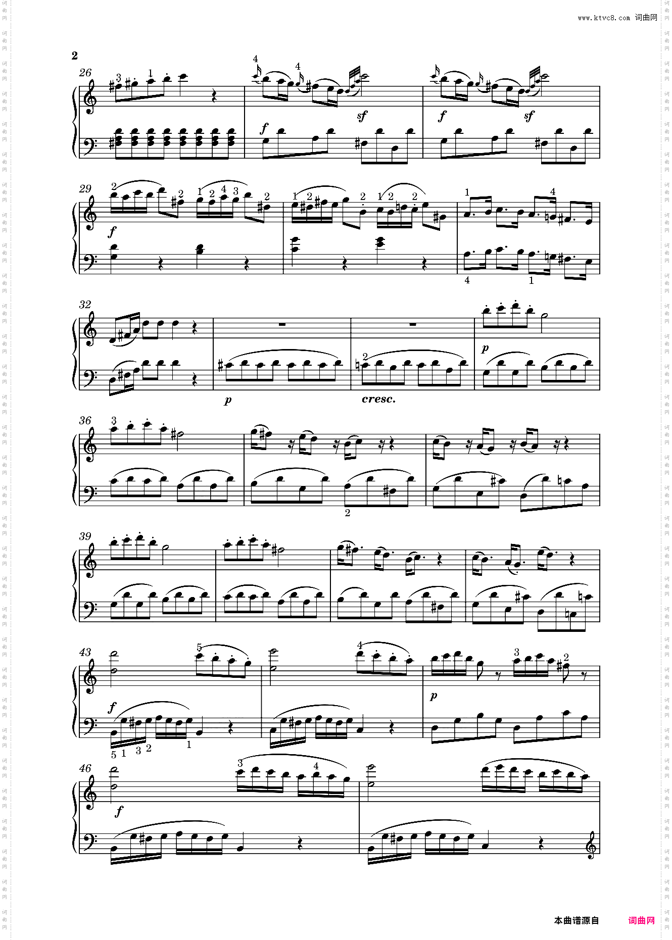 钢琴奏鸣曲KV309
