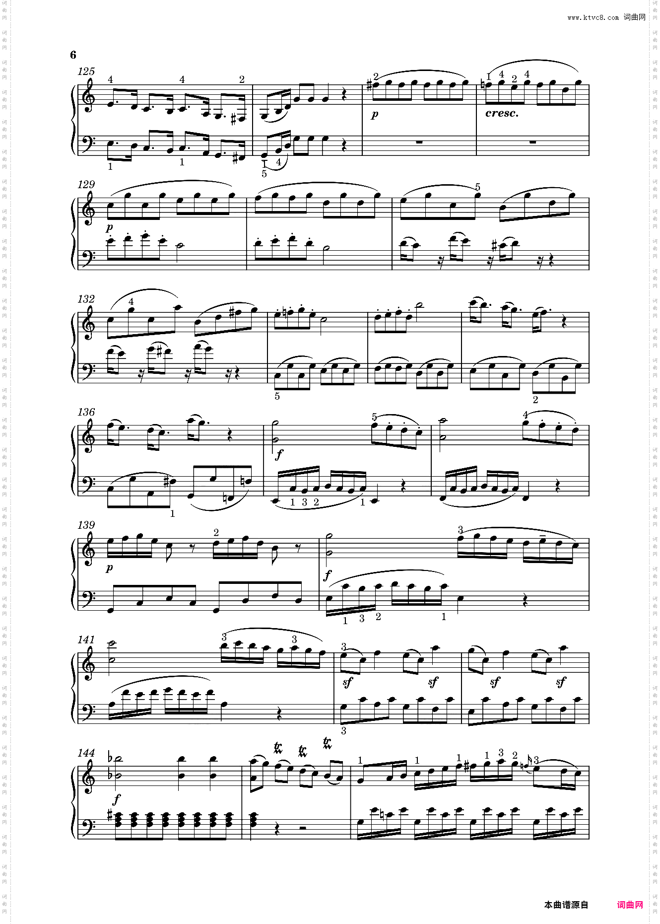 钢琴奏鸣曲KV309