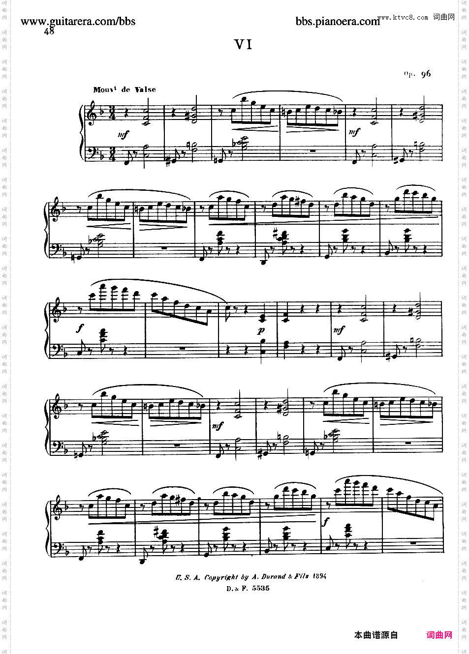 F大调第六圆舞曲 Valse No·6 in F Major Op·96