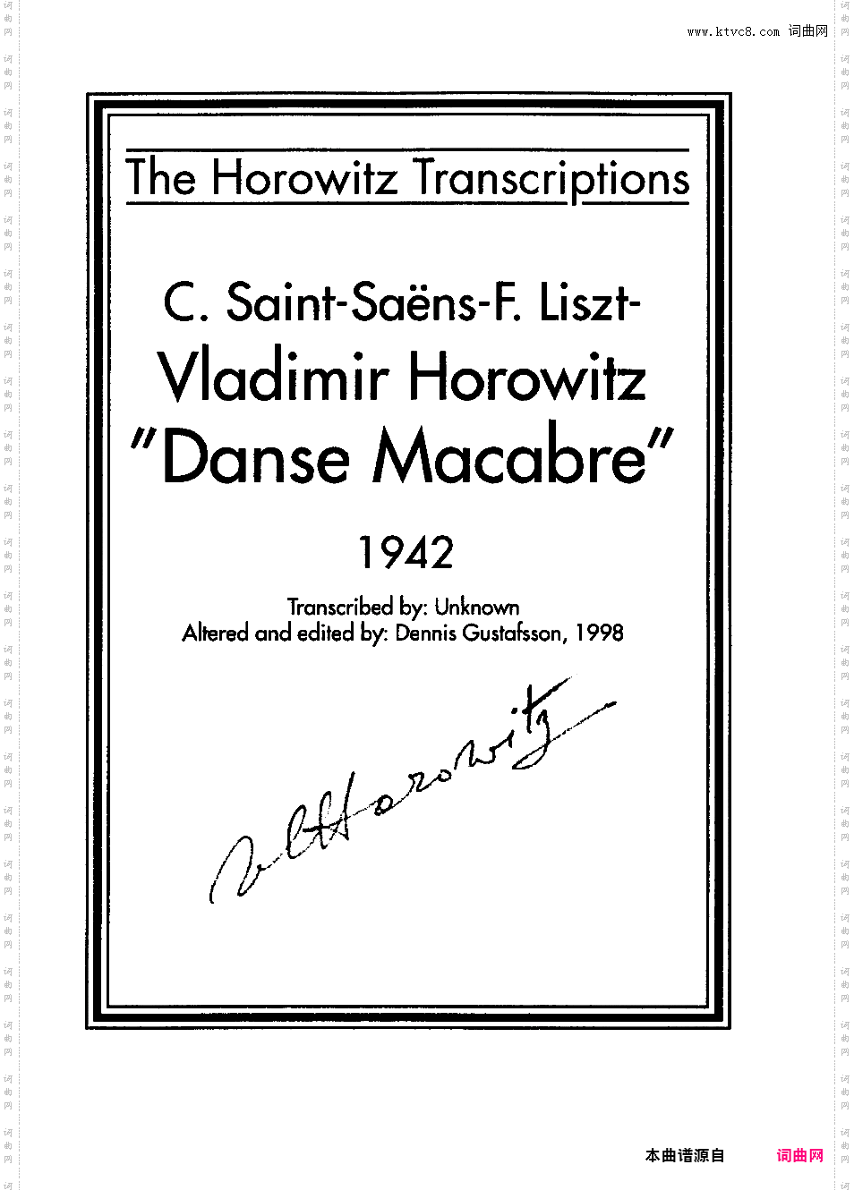 死神之舞 - 根据圣-桑同名交响诗改编Saint-Saens-Horowitz 1942 Danse Macabre Kureshov