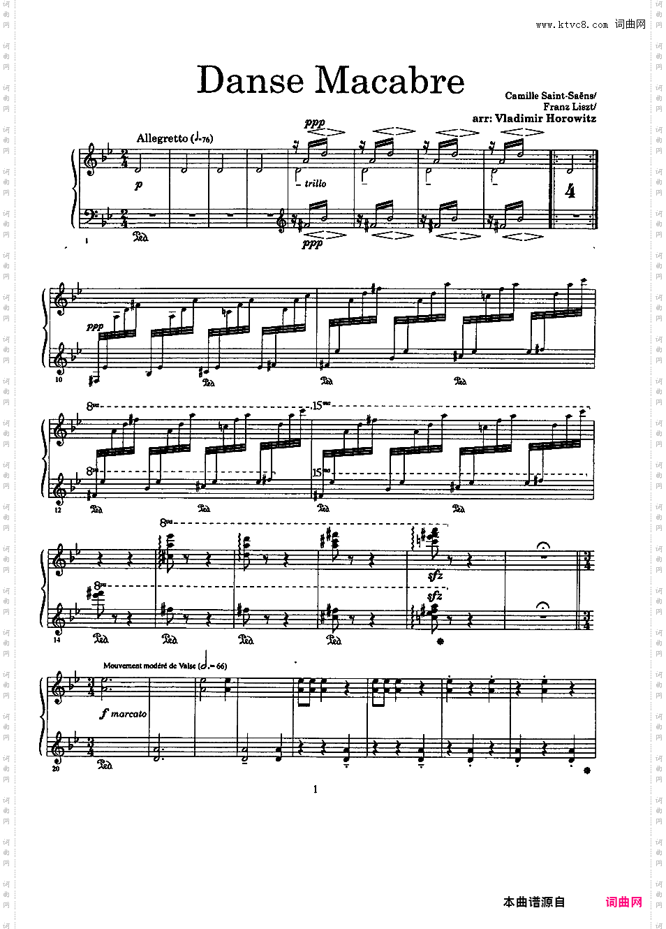 死神之舞 - 根据圣-桑同名交响诗改编Saint-Saens-Horowitz 1942 Danse Macabre Kureshov