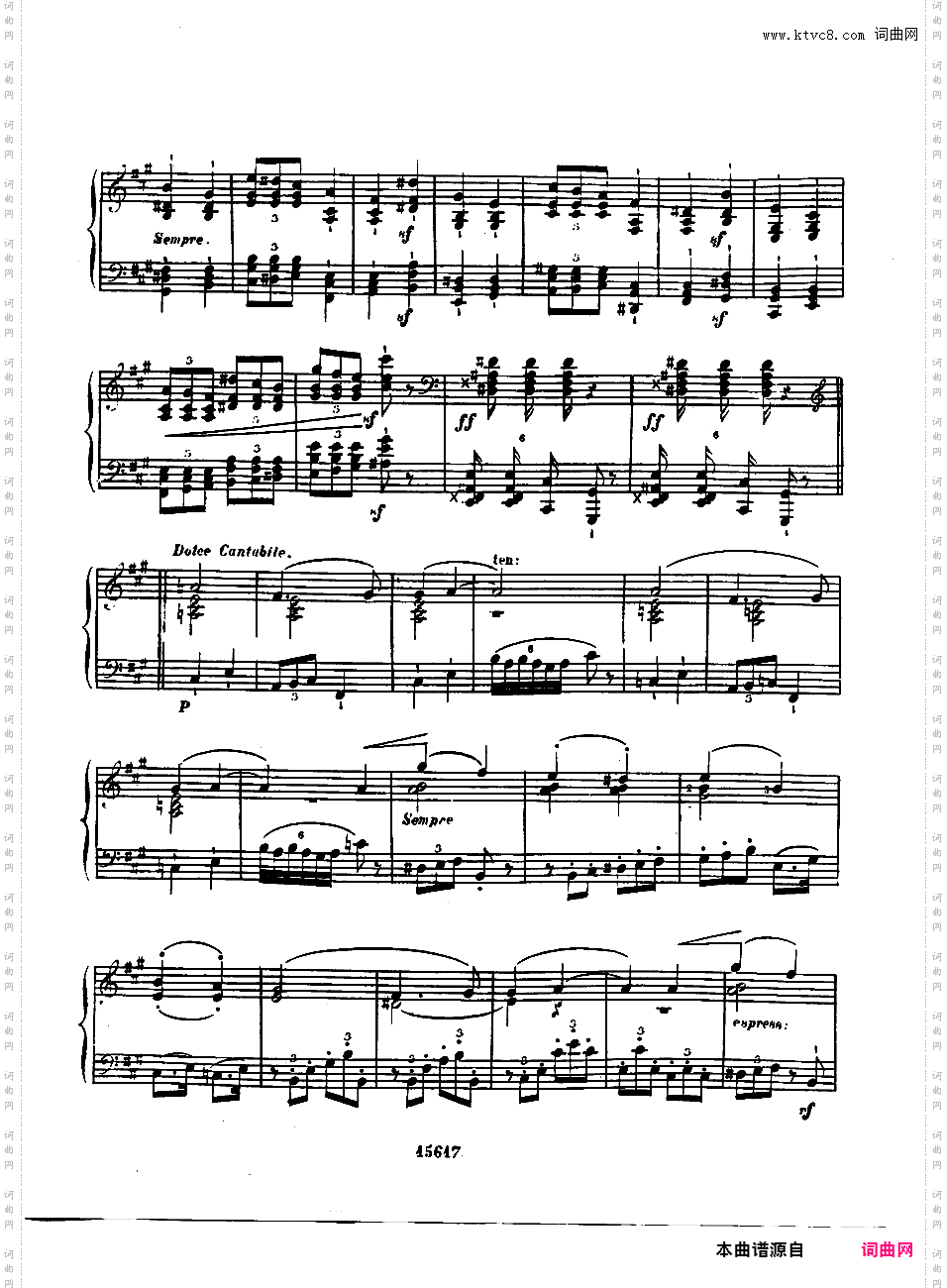 第五号迷人的歌 Cinquième Recueil de Chants Op·70