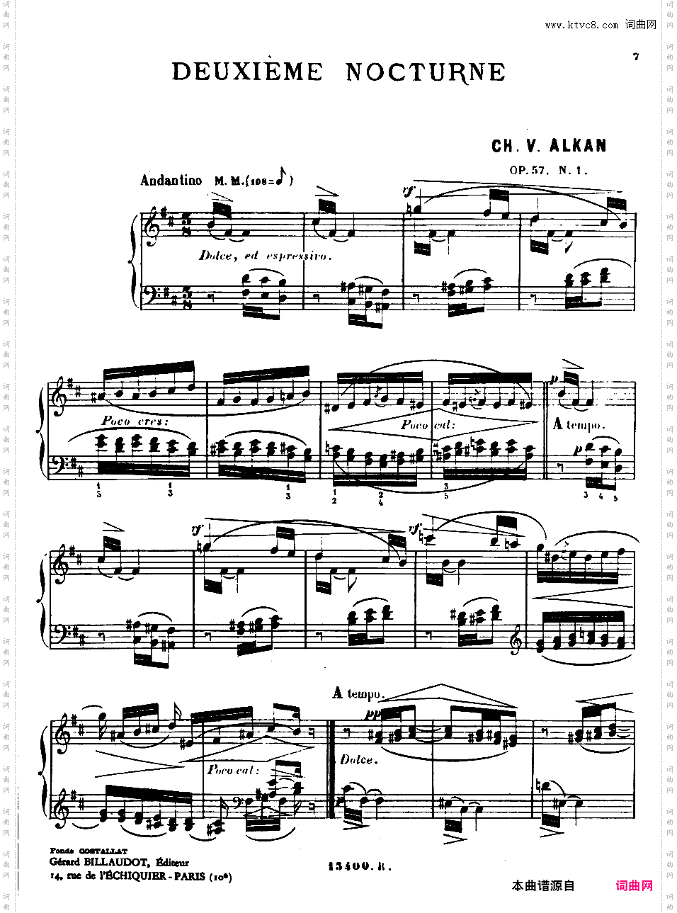 2首夜曲 2 Nocturnes Op·57Alkan op57 Nocturne #1