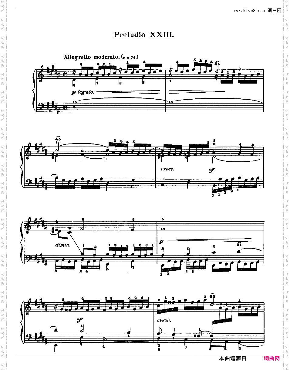 《平均律钢琴曲集第一卷》The Well Tempered ClavierPrelude & Fugue 23