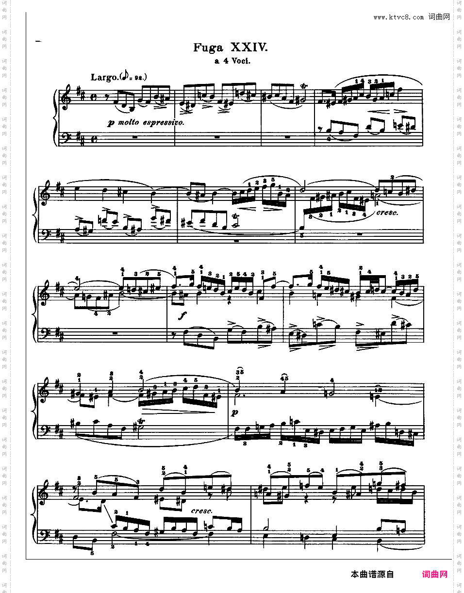 《平均律钢琴曲集第一卷》The Well Tempered ClavierPrelude & Fugue 24