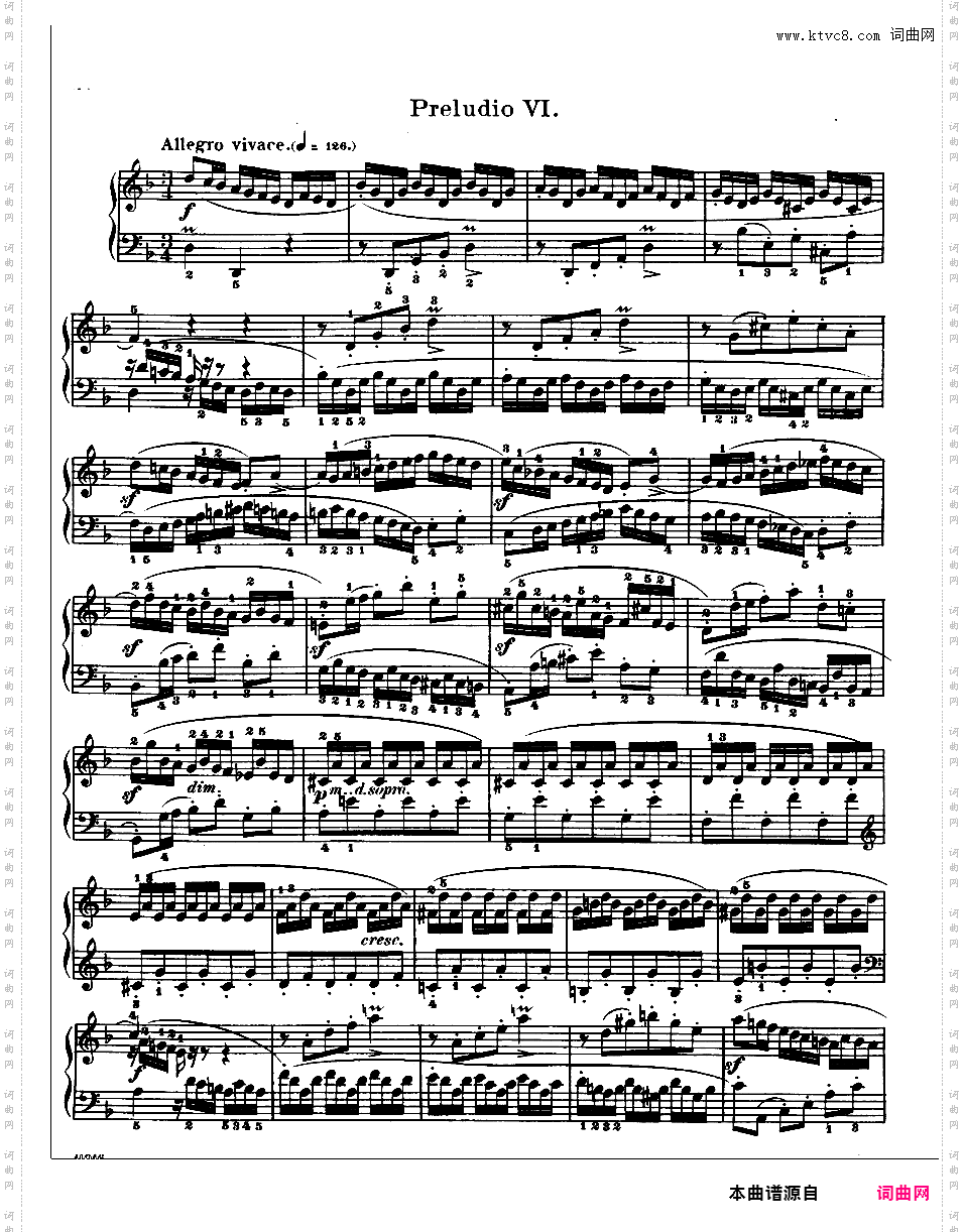 《平均律钢琴曲集第二卷》The Well Tempered ClavierPrelude & Fugue 06