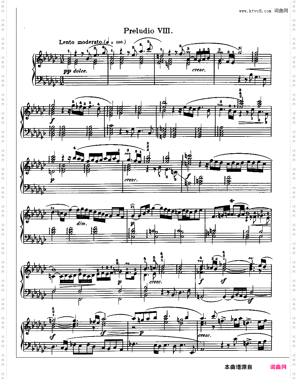 《平均律钢琴曲集第一卷》The Well Tempered ClavierPrelude & Fugue 08