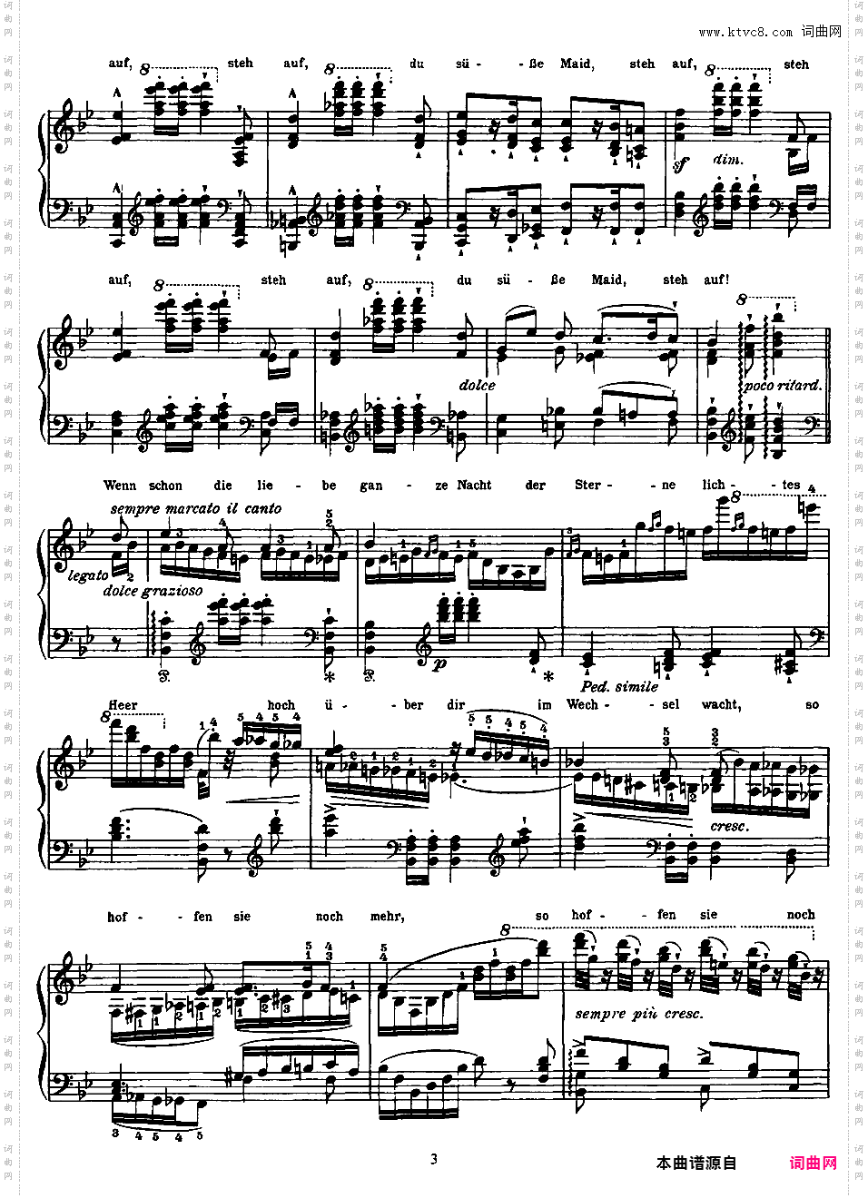 改编舒伯特12首歌曲 12 Lieder S·558听、听，云雀 Hark, Hark! The Lark D·889