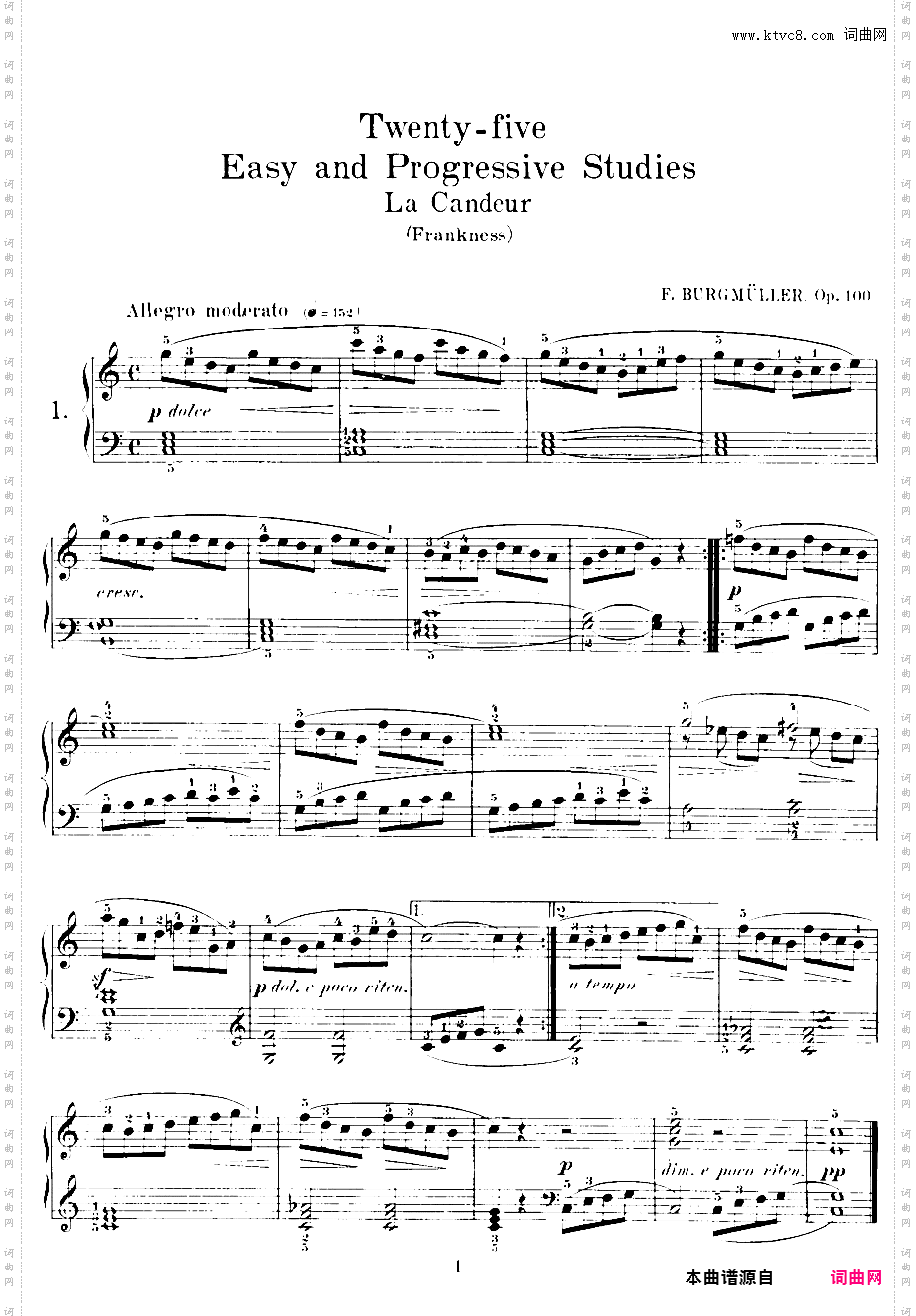 25首钢琴进阶练习曲 25 Easy and Progressive Studies Op·100