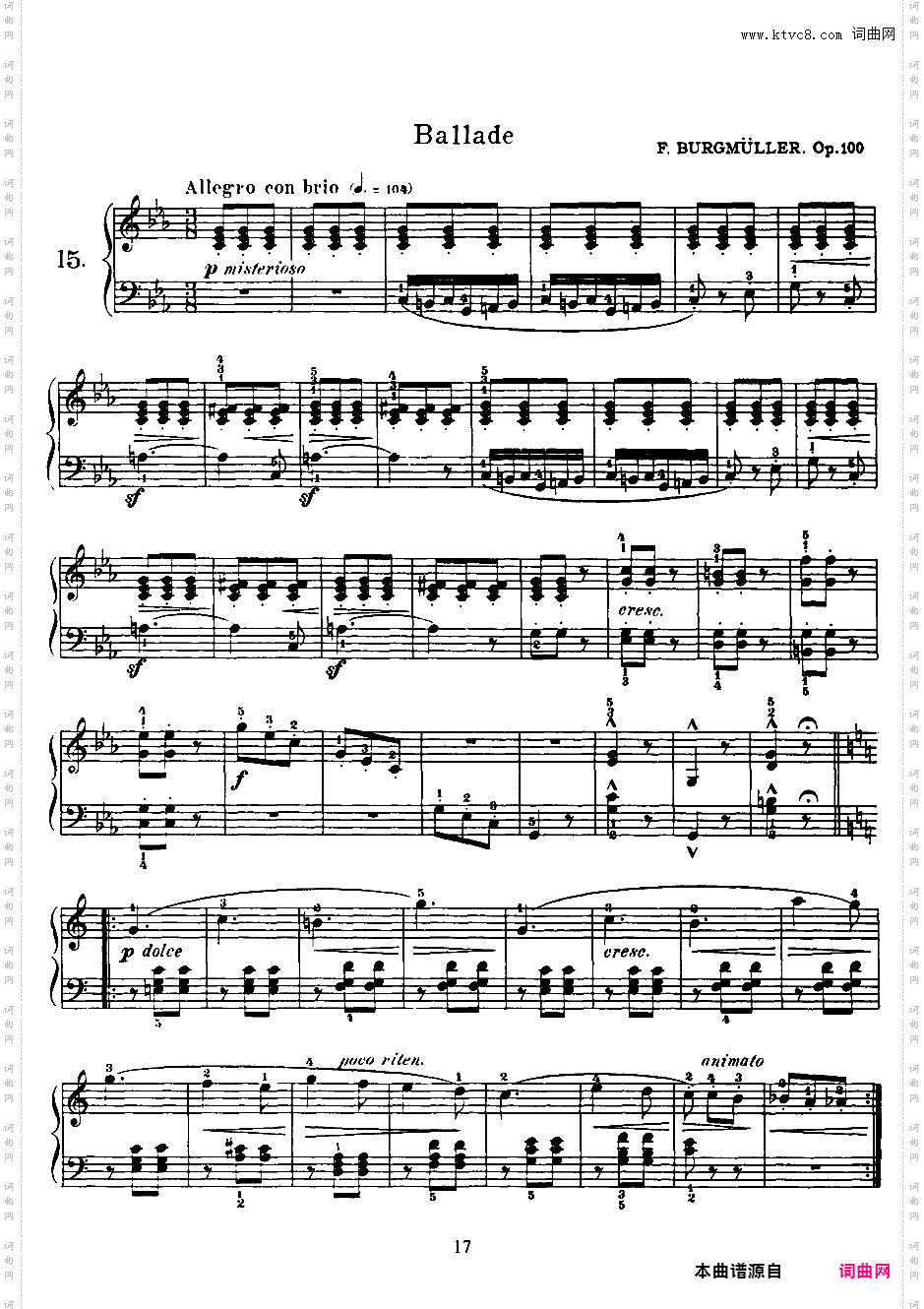 25首钢琴进阶练习曲 25 Easy and Progressive Studies Op·100