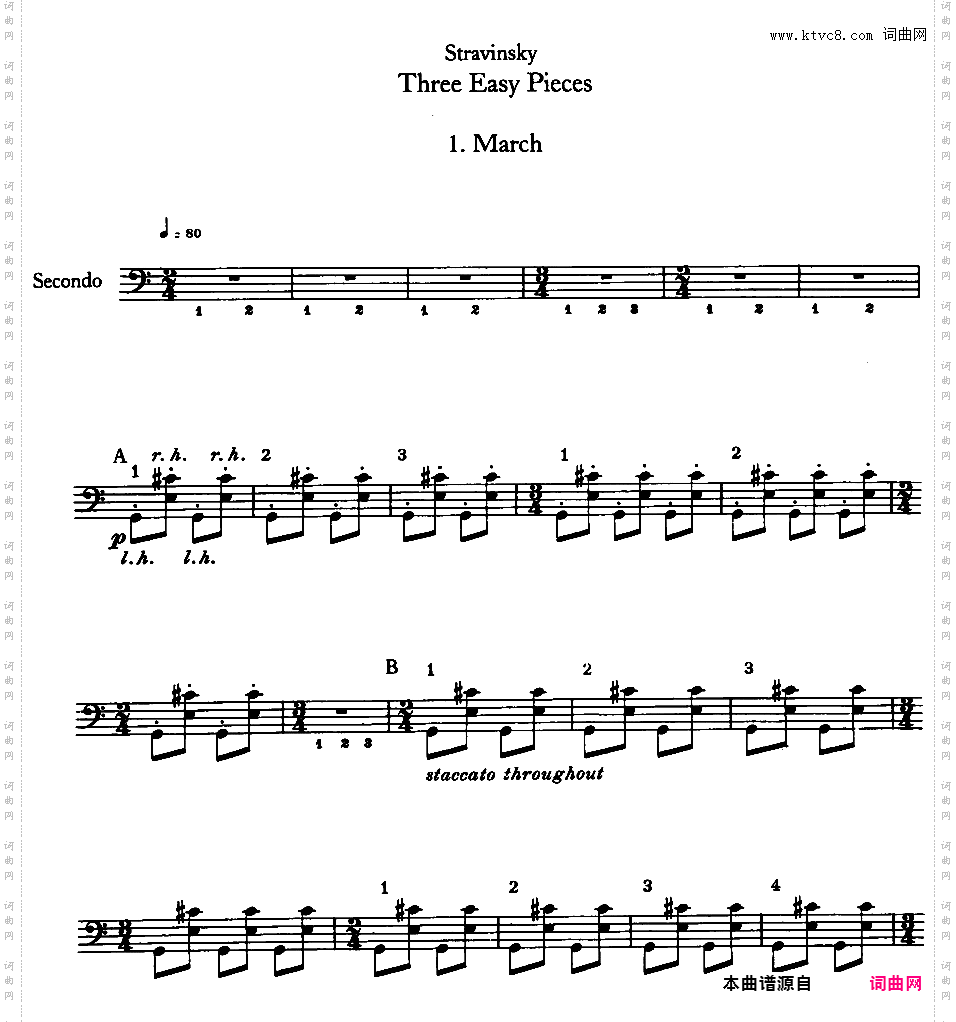 3首简易小品 Three Easy Pieces - 四手联弹