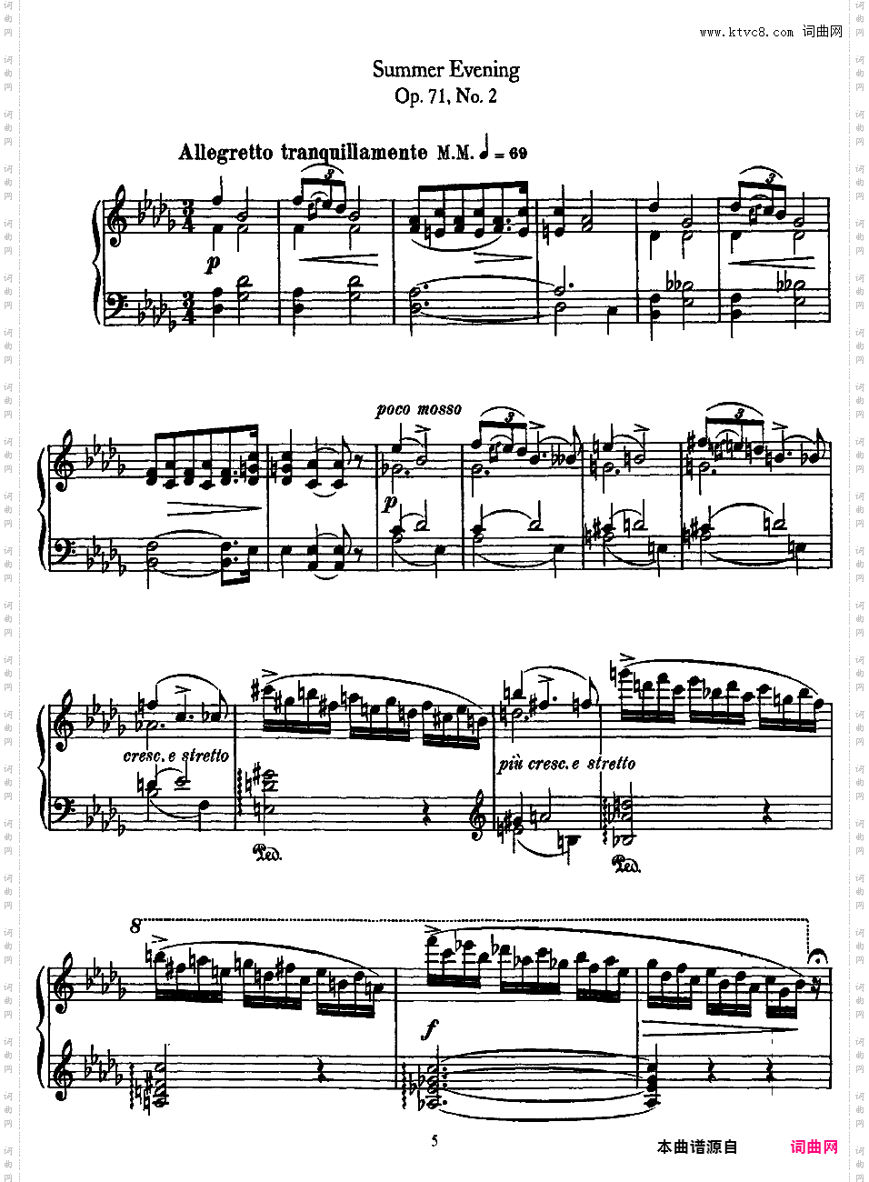 抒情小品集 Lyric Pieces 十卷Grieg op71 Lyric Pieces