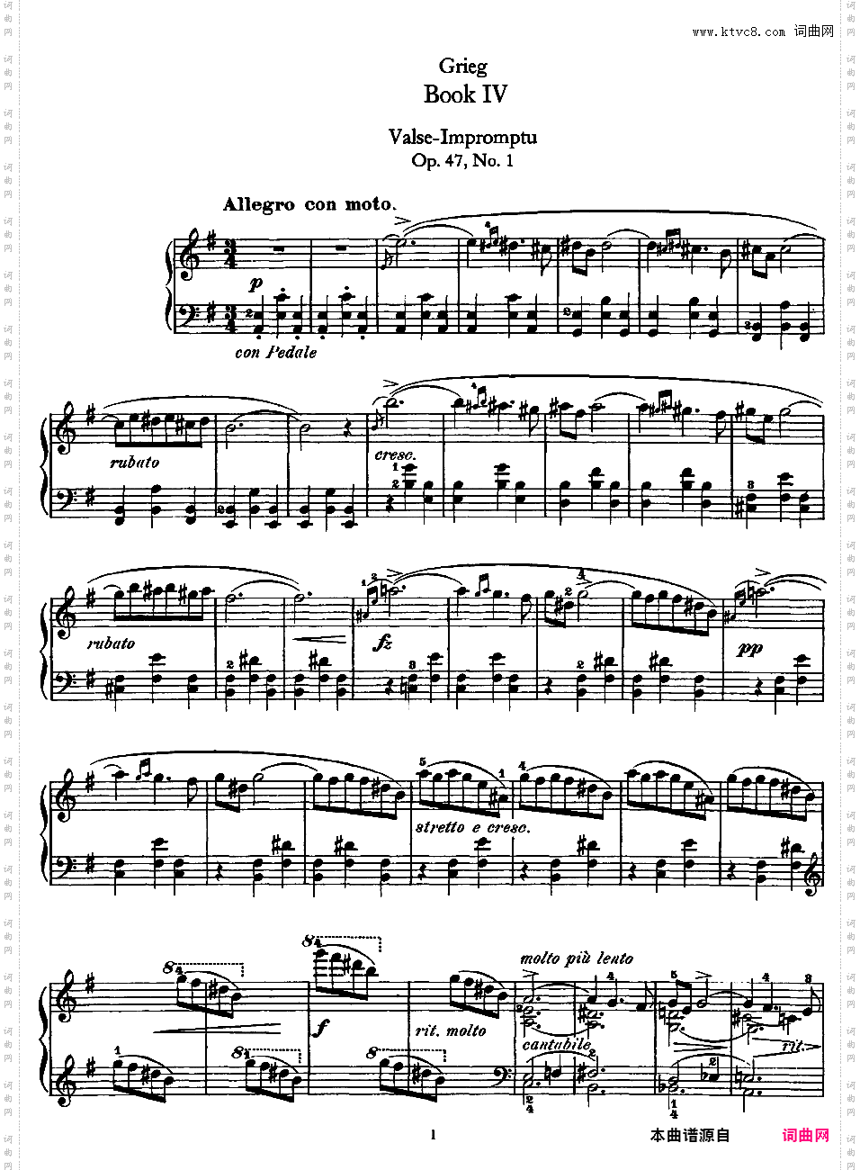 抒情小品集 Lyric Pieces 十卷Grieg op47 Lyric Pieces