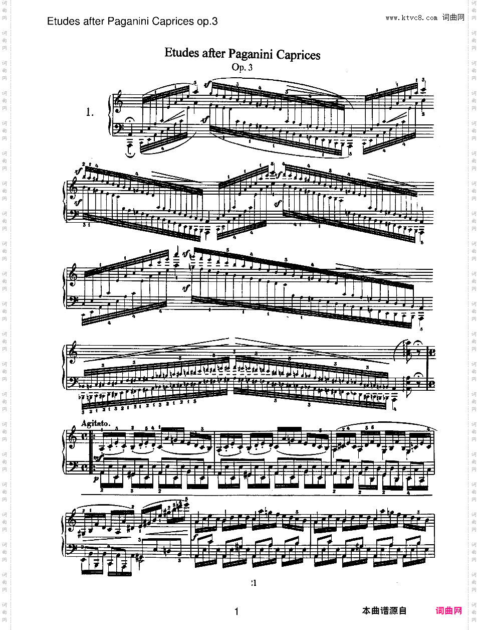 帕格尼尼随想曲主题练习曲 Etudes after Paganini Caprices Op·3