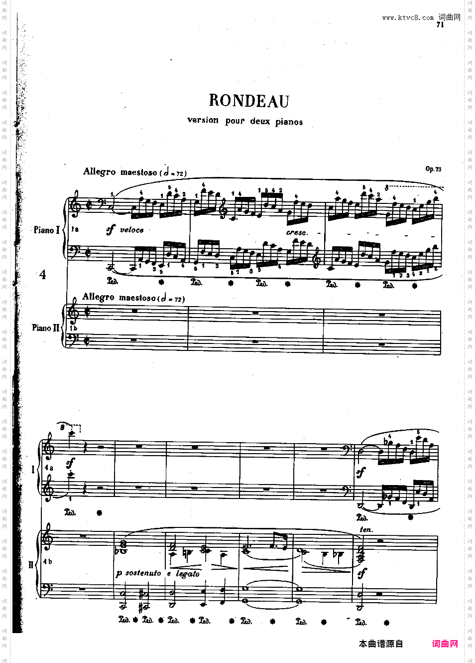 C大调双钢琴回旋曲 Op·73Chopin op73b Rondo in C two pianos双钢琴版